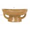 Hello Honey® 8" Taupe Stoneware Footed Pedestal Bowl with Handles